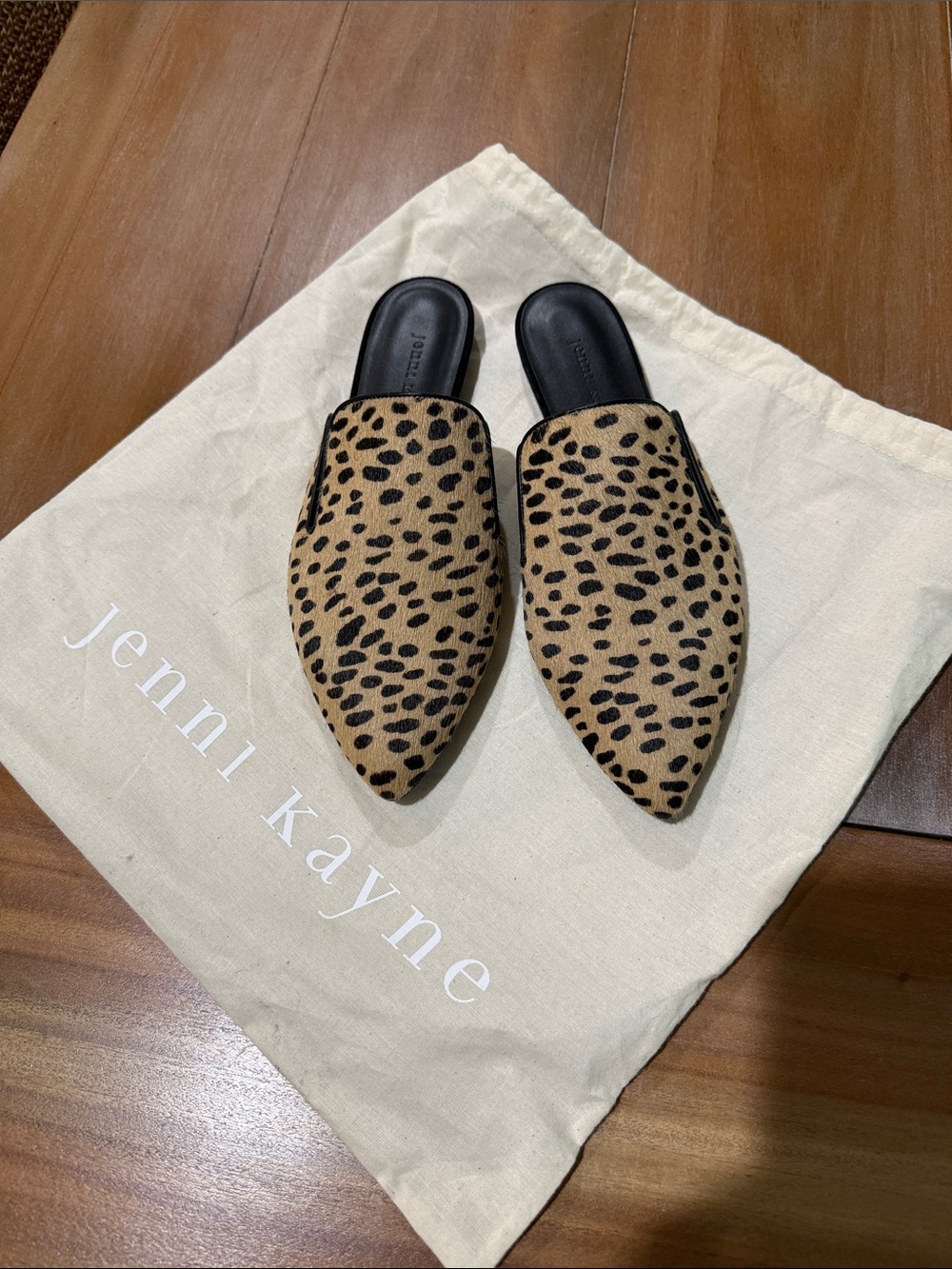 Jenni Kayne Leopard-Print Pointed Mule - Tan and Black -39